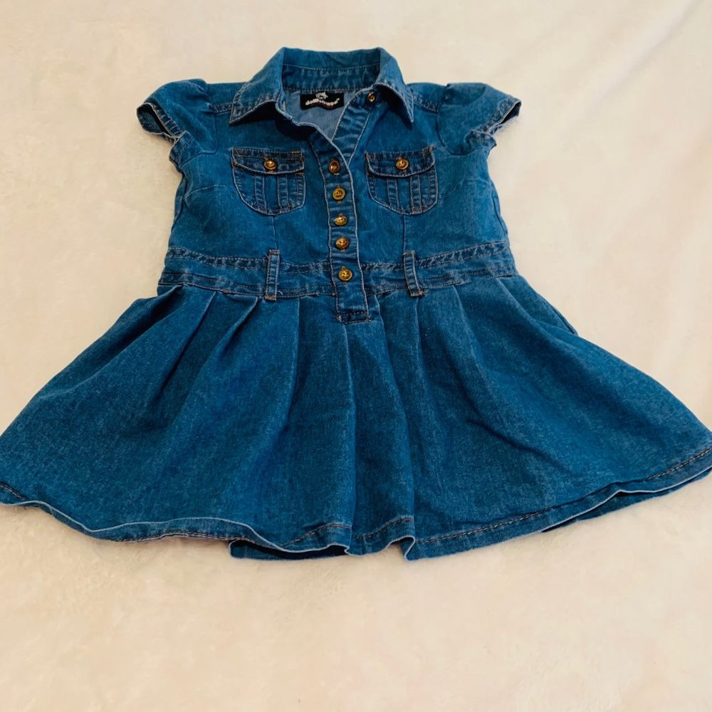 Dollhouse Button Front Denim Dress
